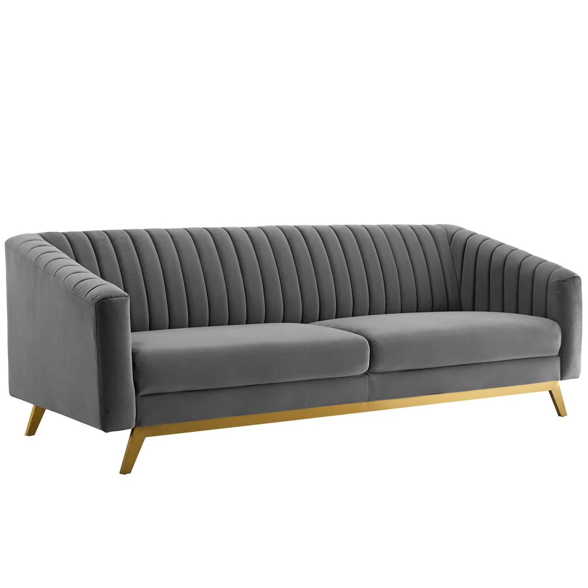Valiant Vertical Channel Tufted Performance Velvet Sofa - Luxurious and Stylish Seating for Sophisticated Living Spaces