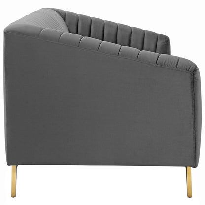 Valiant Vertical Channel Tufted Performance Velvet Sofa - Luxurious and Stylish Seating for Sophisticated Living Spaces