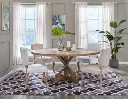 Stitch 71" Round Pine Dining Table – The Perfect Blend of Warmth and Modern Design