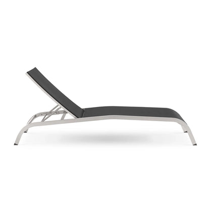 Savannah Mesh Chaise Outdoor Patio Aluminum Lounge Chair - Comfortable & Stylish Lounge Seating for Outdoors