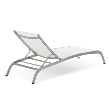 Savannah Mesh Chaise Outdoor Patio Aluminum Lounge Chair - Comfortable & Stylish Lounge Seating for Outdoors