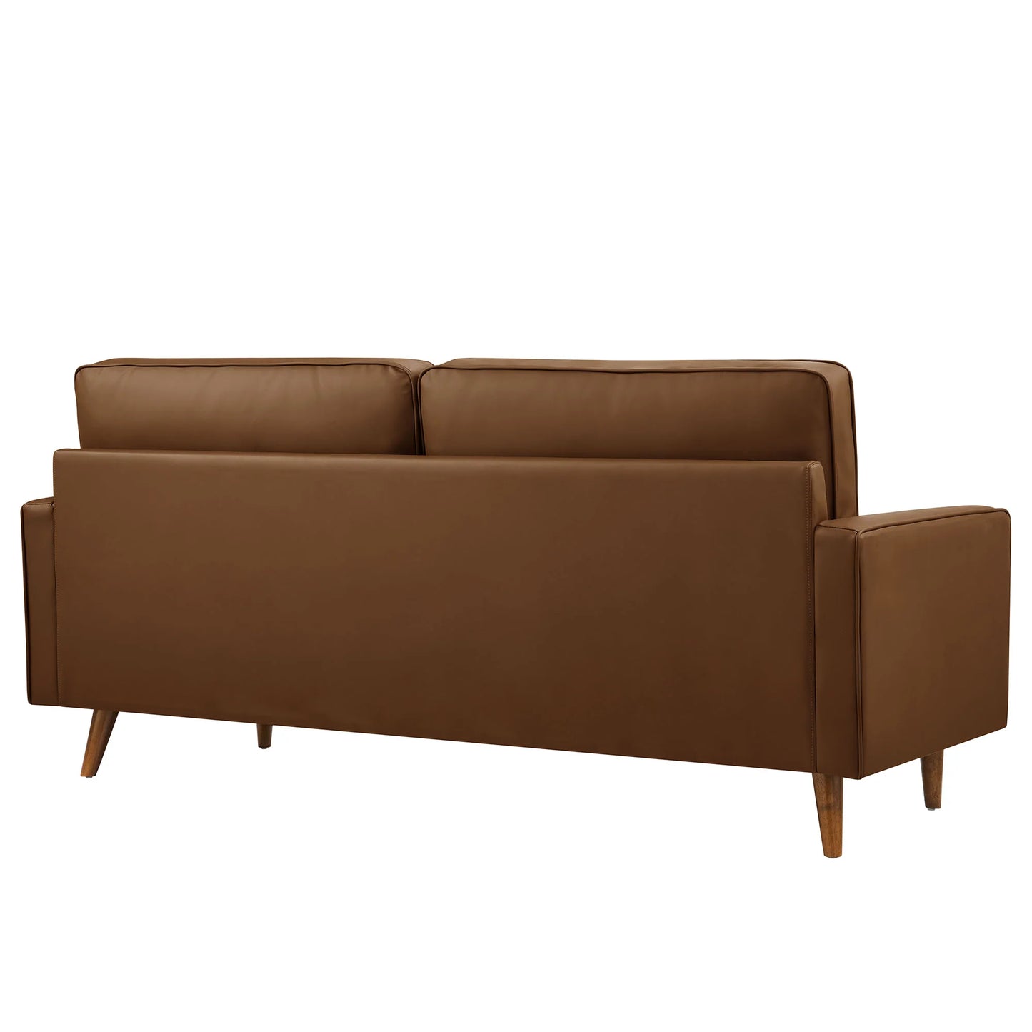 Valour Tufted Vegan Leather Sofa in Brown