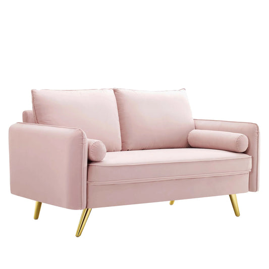 Revive Performance Velvet Loveseat – Mid-Century Modern Charm with Plush Velvet Comfort