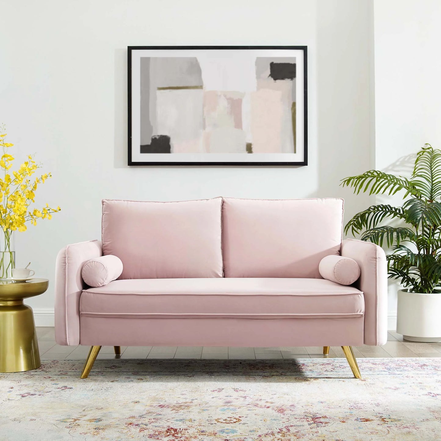 Revive Performance Velvet Loveseat – Mid-Century Modern Charm with Plush Velvet Comfort
