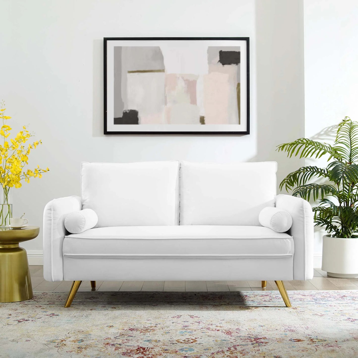 Revive Performance Velvet Loveseat – Mid-Century Modern Charm with Plush Velvet Comfort