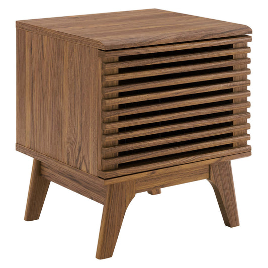 Render Vinyl Record Display Stand - Mid-Century Modern LP Storage & Turntable Console