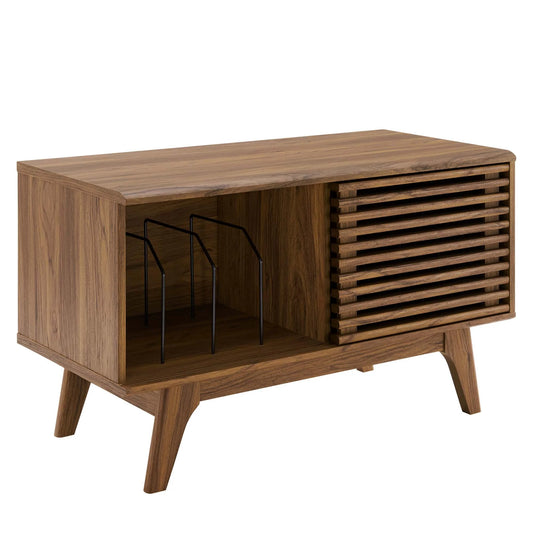 Render Vinyl Record Display Stand - Modern LP Storage & Turntable Console