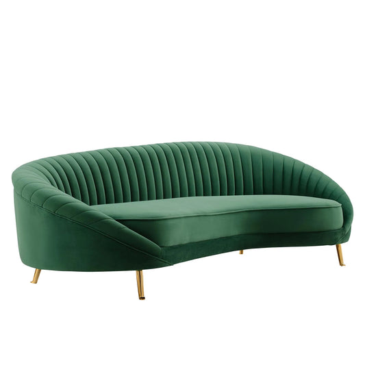 Camber Channel Tufted Performance Velvet Sofa - Stylish and Comfortable Seating with a Luxurious Velvet Finish for Modern Living Rooms