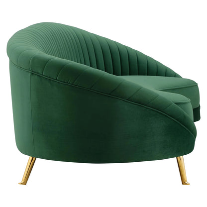 Camber Channel Tufted Performance Velvet Sofa - Stylish and Comfortable Seating with a Luxurious Velvet Finish for Modern Living Rooms