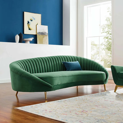 Camber Channel Tufted Performance Velvet Sofa - Stylish and Comfortable Seating with a Luxurious Velvet Finish for Modern Living Rooms