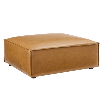 Restore Vegan Leather Ottoman in Tan – Stylish and Eco-Friendly Accent Piece for Modern Living Spaces