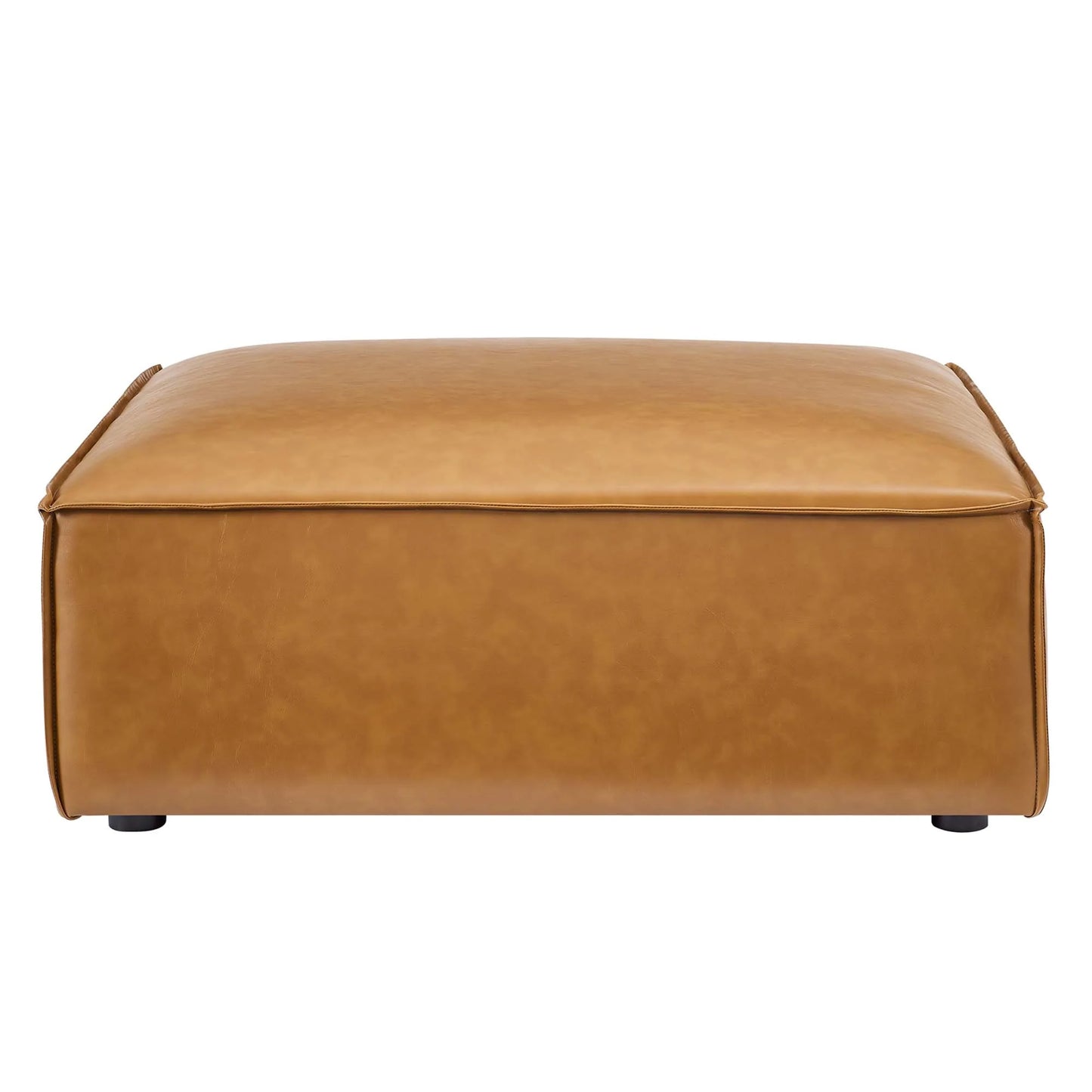 Restore Vegan Leather Ottoman in Tan – Stylish and Eco-Friendly Accent Piece for Modern Living Spaces