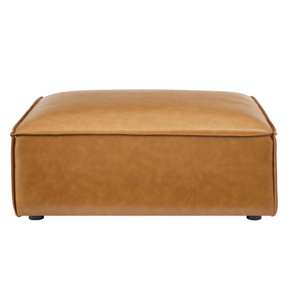 Restore Vegan Leather Ottoman in Tan – Stylish and Eco-Friendly Accent Piece for Modern Living Spaces