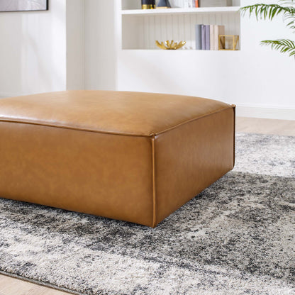 Restore Vegan Leather Ottoman in Tan – Stylish and Eco-Friendly Accent Piece for Modern Living Spaces