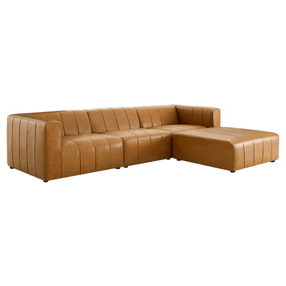 Bartlett 4-Piece Vegan Leather Sectional Sofa in Tan