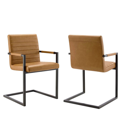 Savoy Vegan Leather Dining Chairs – Set of 2 Modern Upholstered Seats