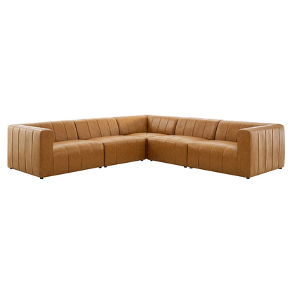 Bartlett 5-Piece Vegan Leather Sectional Sofa in Tan