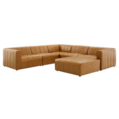 Bartlett 6-Piece Vegan Leather Sectional Sofa in Tan