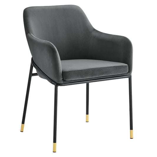 Jovi Performance Velvet Dining Armchair – Modern Upholstered Dining Chair with Luxe Comfort