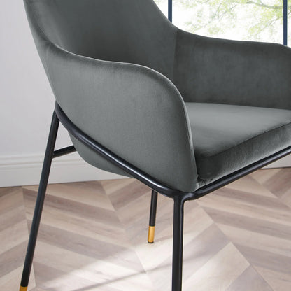 Jovi Performance Velvet Dining Armchair – Modern Upholstered Dining Chair with Luxe Comfort