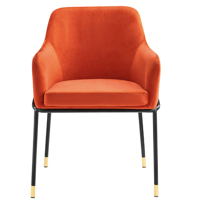 Jovi Performance Velvet Dining Armchair – Modern Upholstered Dining Chair with Luxe Comfort