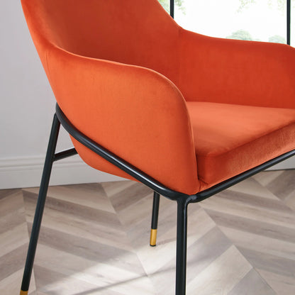 Jovi Performance Velvet Dining Armchair – Modern Upholstered Dining Chair with Luxe Comfort