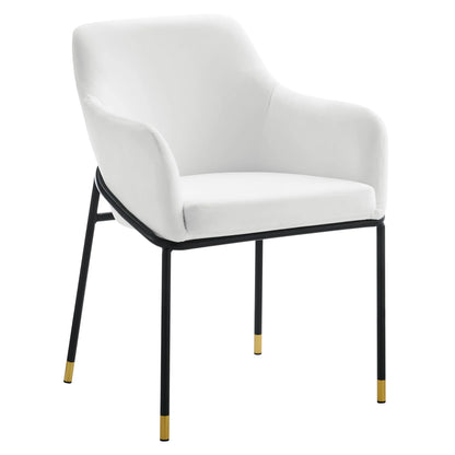 Jovi Performance Velvet Dining Armchair – Modern Upholstered Dining Chair with Luxe Comfort