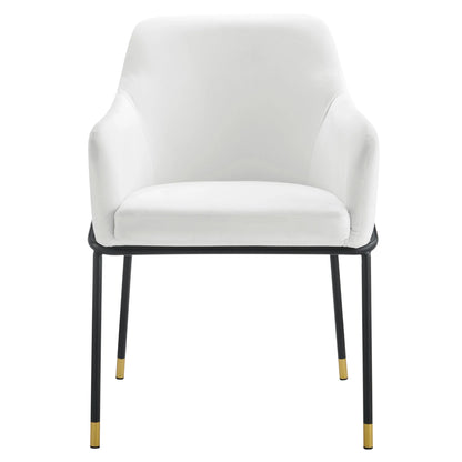 Jovi Performance Velvet Dining Armchair – Modern Upholstered Dining Chair with Luxe Comfort