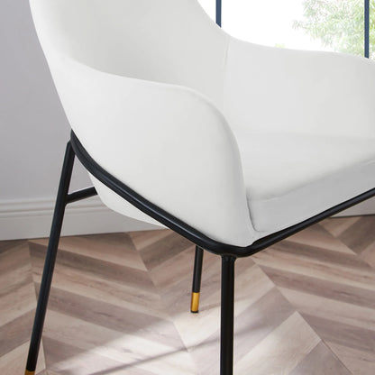 Jovi Performance Velvet Dining Armchair – Modern Upholstered Dining Chair with Luxe Comfort