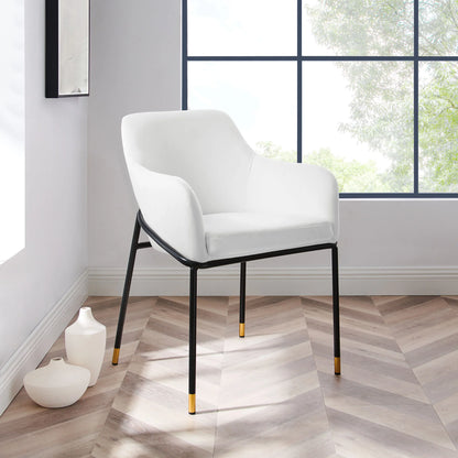 Jovi Performance Velvet Dining Armchair – Modern Upholstered Dining Chair with Luxe Comfort