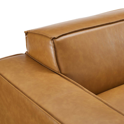 Restore Vegan Leather Loveseat in Tan - Sleek and Eco-Friendly Seating with a Modern Look for Contemporary Living Rooms