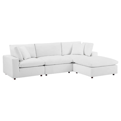 Commix 4-Piece Down-Filled Overstuffed Performance Velvet Sectional – Luxurious Comfort and Stylish Design for Modern Living Rooms