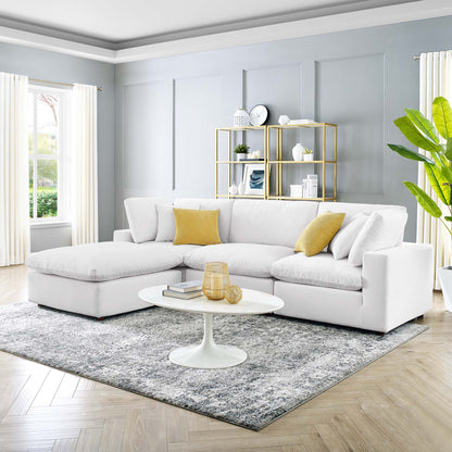 Commix 4-Piece Down-Filled Overstuffed Performance Velvet Sectional – Luxurious Comfort and Stylish Design for Modern Living Rooms