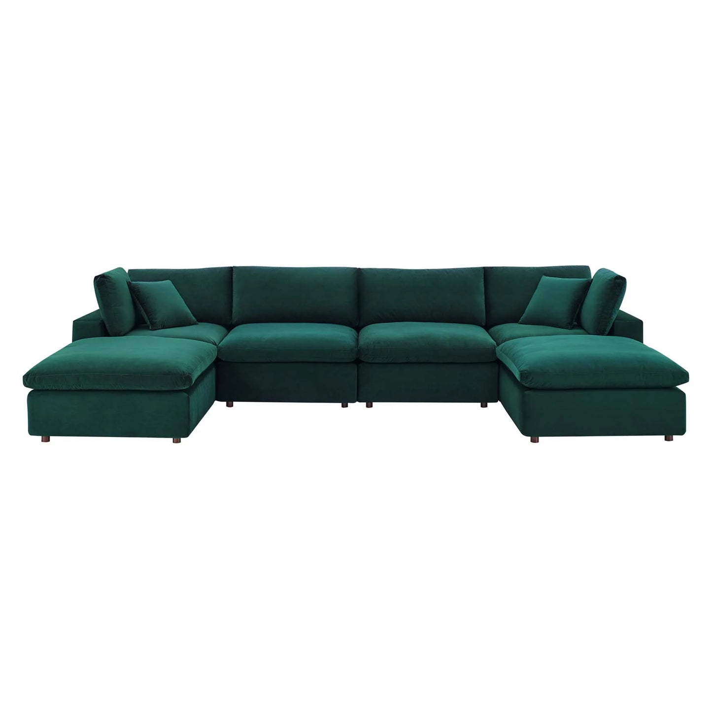 Commix 6-Piece Down-Filled Overstuffed Performance Velvet Sectional Sofa – Spacious, Luxurious Comfort with a Stylish Modern Design