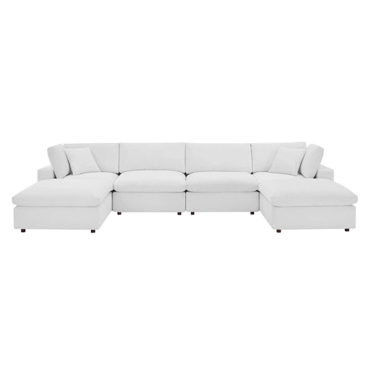 Commix 6-Piece Down-Filled Overstuffed Performance Velvet Sectional Sofa – Spacious, Luxurious Comfort with a Stylish Modern Design