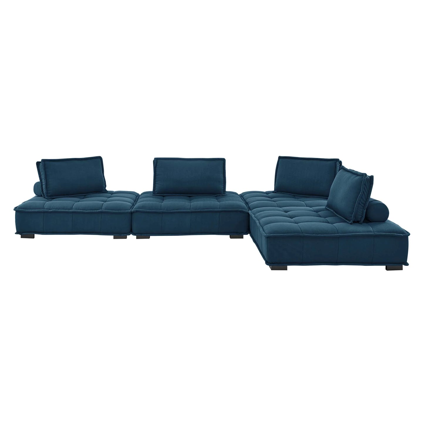 Saunter 4-Piece Tufted Fabric Sectional Sofa – Effortless Lounge Meets Elevated Design
