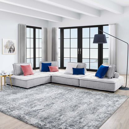 Saunter 4-Piece Tufted Fabric Sectional Sofa – Effortless Lounge Meets Elevated Design