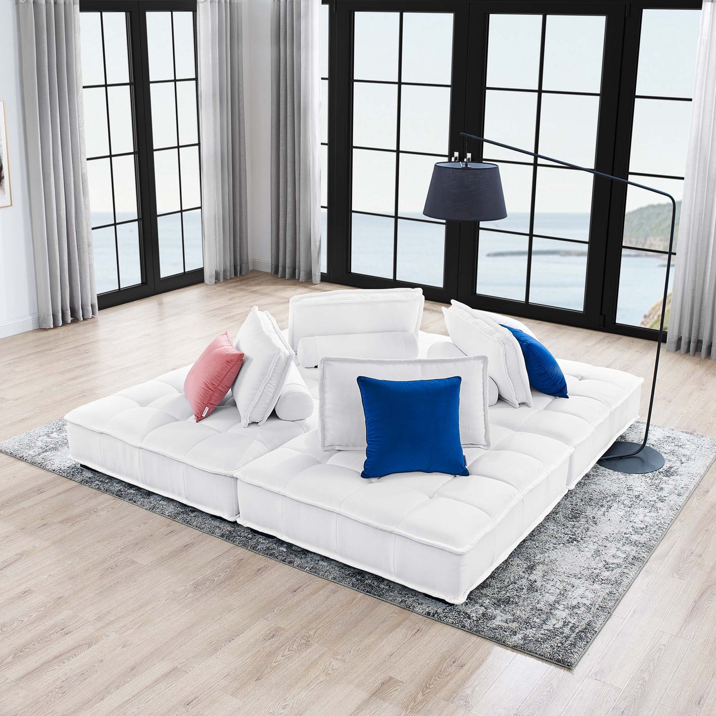 Saunter 4-Piece Tufted Fabric Sectional Sofa – Effortless Lounge Meets Elevated Design