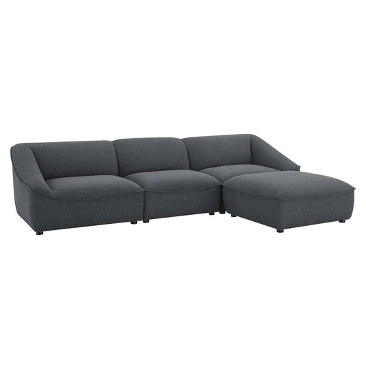 Comprise 4-Piece Upholstered Living Room Set – Premium Comfort with Chic French Piping Details