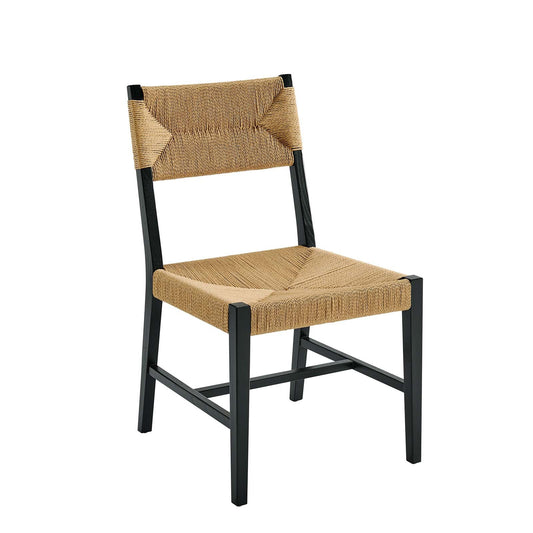 Bodie Modern Farmhouse Dining Chair – Woven Paper Rope and Sturdy Elm Wood Frame for Stylish Seating