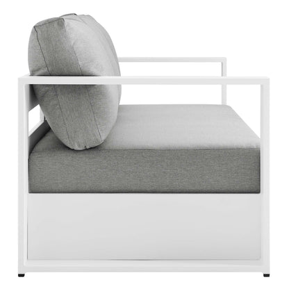 Tahoe Outdoor Patio Powder-Coated Aluminum Sofa in Gray Charcoal