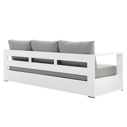 Tahoe Outdoor Patio Powder-Coated Aluminum Sofa in Gray Charcoal