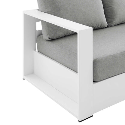 Tahoe Outdoor Patio Powder-Coated Aluminum Sofa in Gray Charcoal