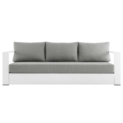 Tahoe Outdoor Patio Powder-Coated Aluminum Sofa in Gray Charcoal