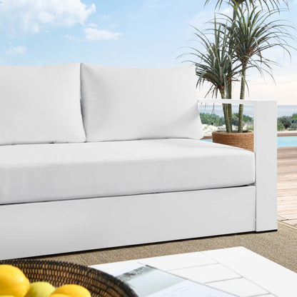 Tahoe Outdoor Patio Powder-Coated Aluminum Sofa in Gray Charcoal