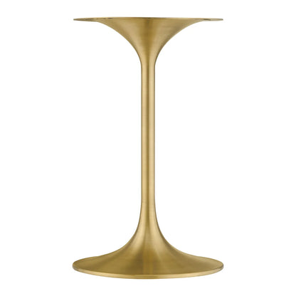 Lippa 20 Inch Round Sintered Stone Side Table Gold White
