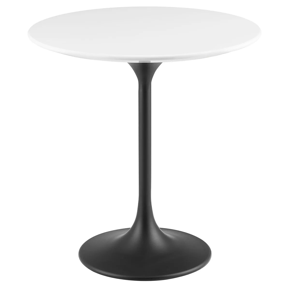 Lippa 20 Inch Round Sintered Stone Side Table Black White
