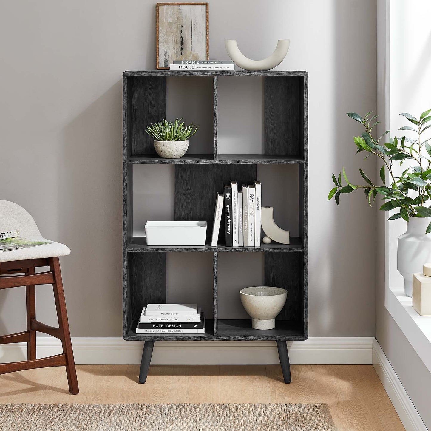 Transmit 5 Shelf Wood Grain Bookcase