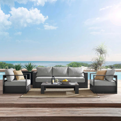 Tahoe 4-Piece Outdoor Patio Set – Weather-Resistant Aluminum with Modern Comfort