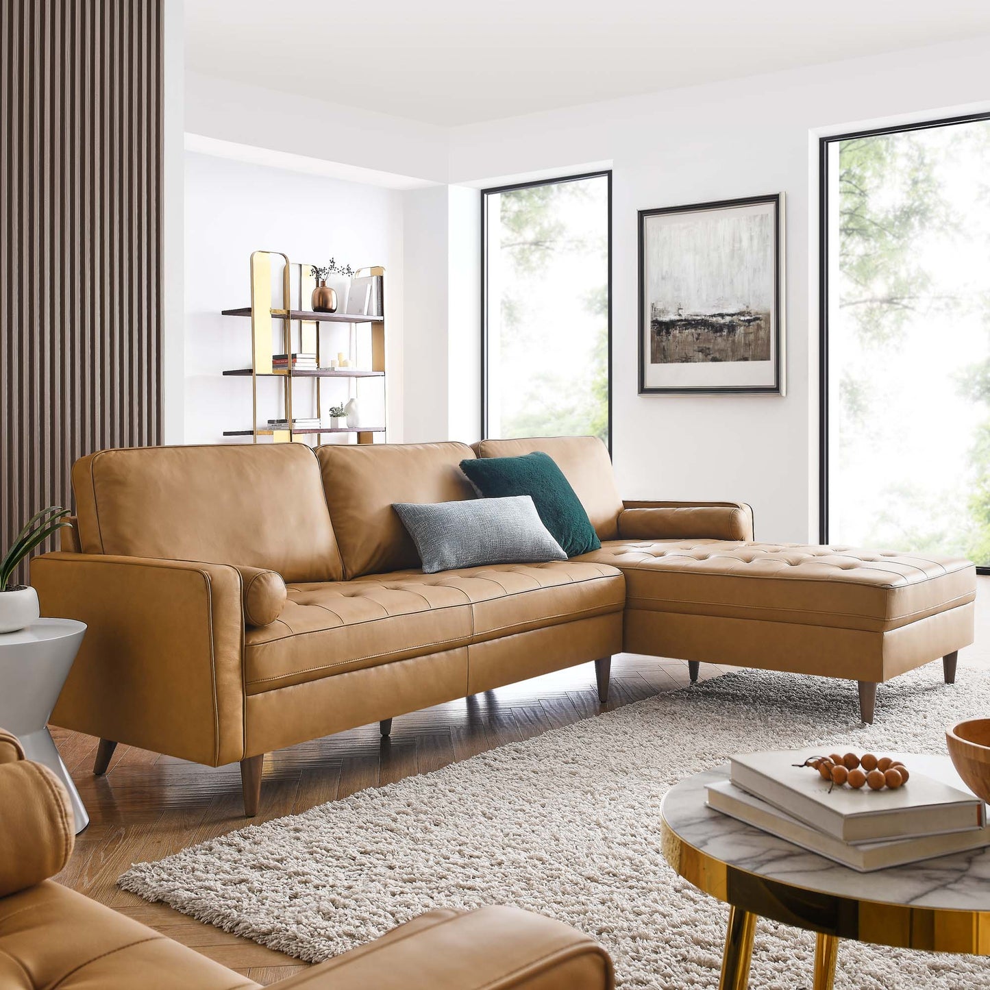 Valour 98 Leather Sectional Sofa – Vintage Charm Modern Edge